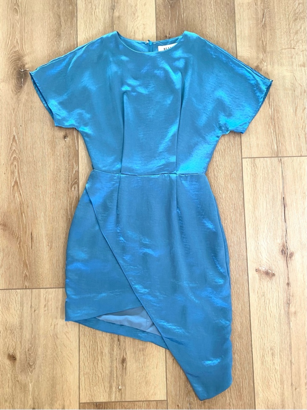 Elliatt Mini Dress Asymmetrical Teal Black Tie Wedding Cocktail Elegant Size XS - Picture 2 of 11